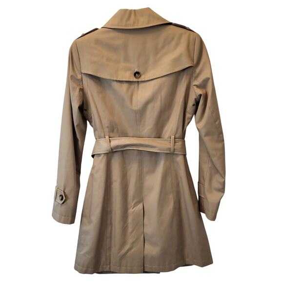 DKNY Classic Tan Trench Coat Women’s Size X-Small Belted Double-Breasted Lightwe - Picture 2 of 13